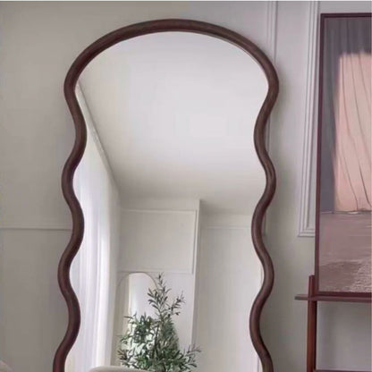 PREVENTA - Espejo Ondas Macizo Nogal Cuerpo Entero 180x80cm