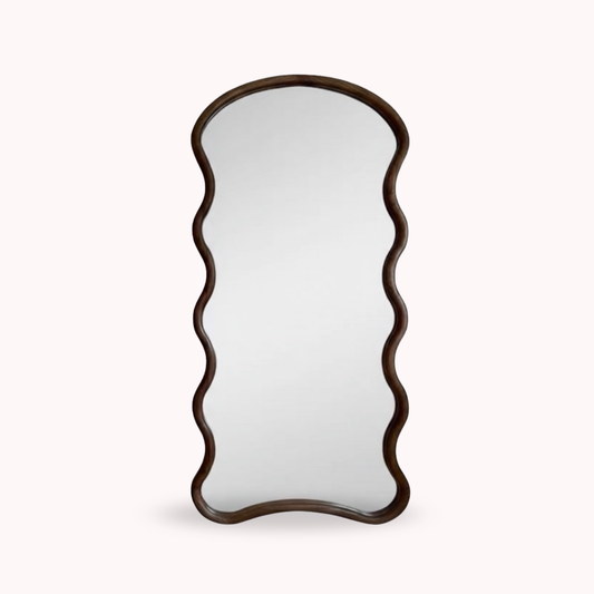 Espejo Ondas Macizo Nogal Cuerpo Entero 200x100cm