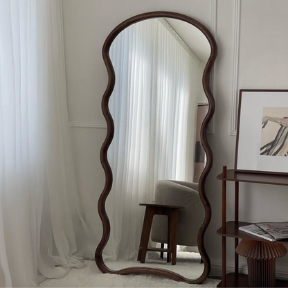 Espejo Ondas Macizo Nogal Cuerpo Entero 200x100cm