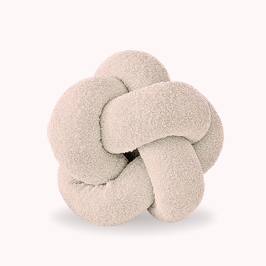 Cojín Nudo Crema Bouclé Deco