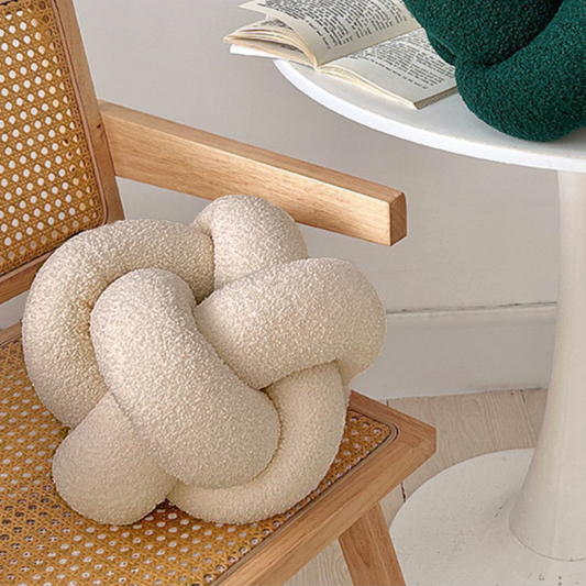 Cojín Nudo Crema Bouclé Deco
