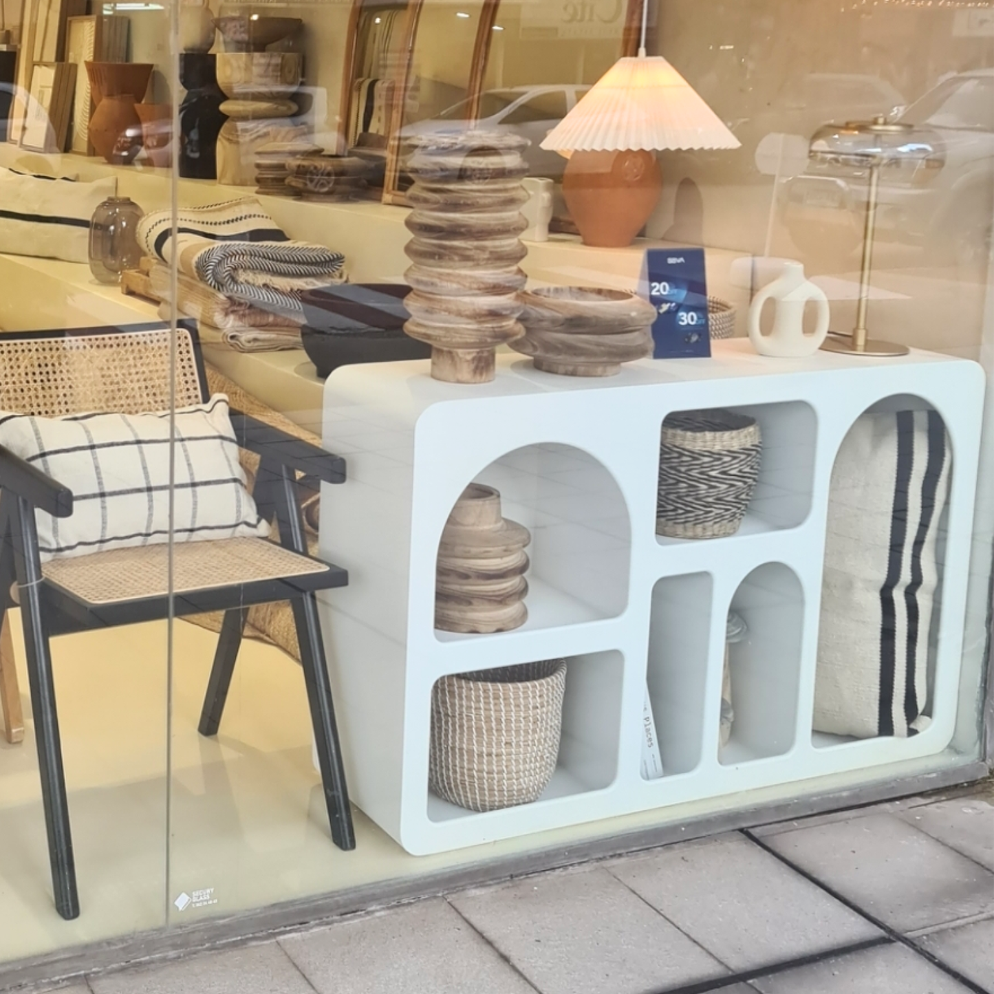 PREVENTA- Aparador Organizador Geométrico Bogen Marfil Mediano