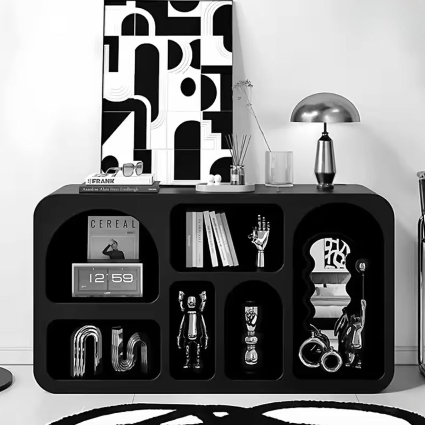 Aparador Organizador Geométrico Bogen Negro Mediano