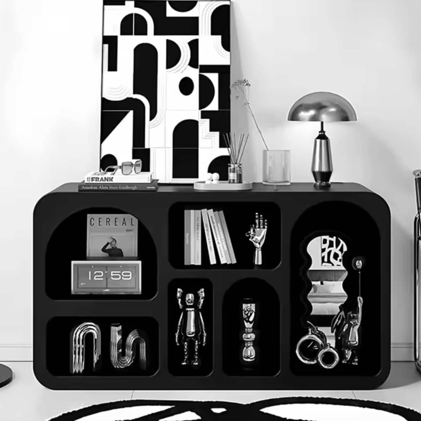 PREVENTA - Aparador Organizador Geométrico Bogen Negro Mediano