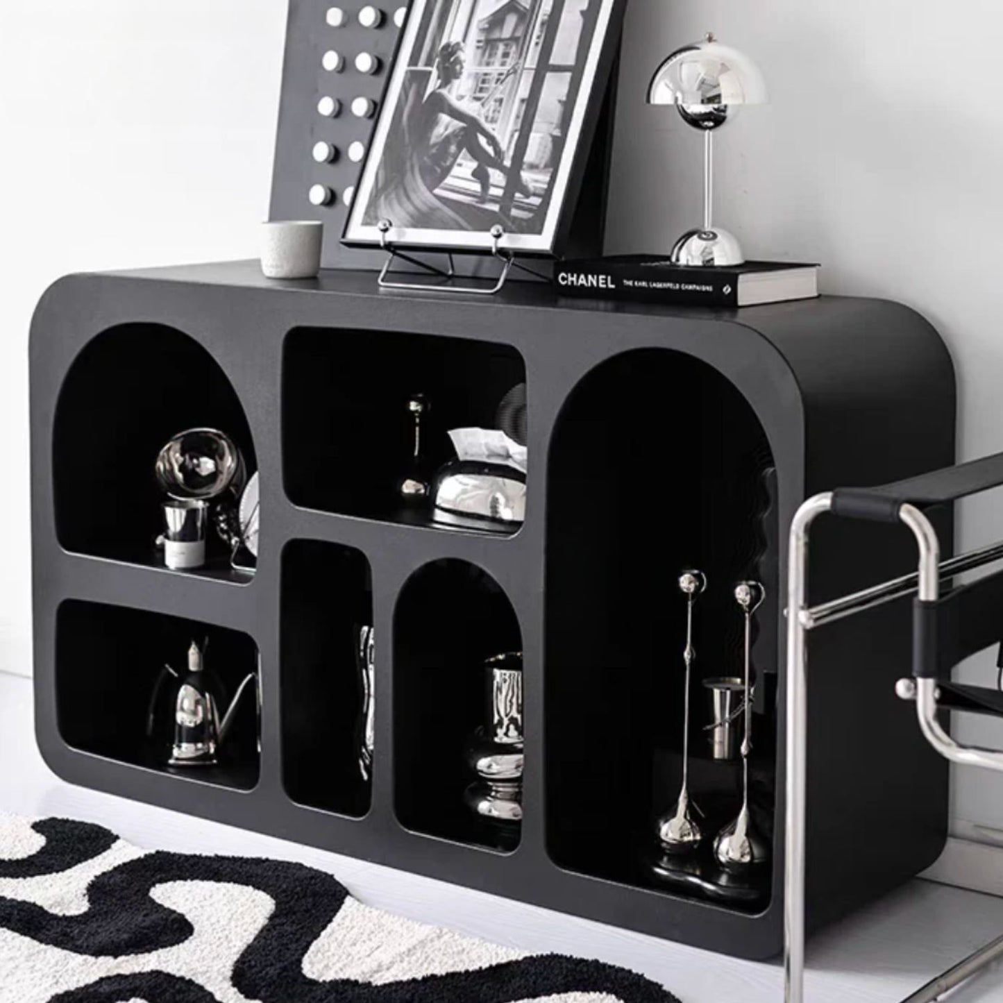 Aparador Organizador Geométrico Bogen Negro Mediano