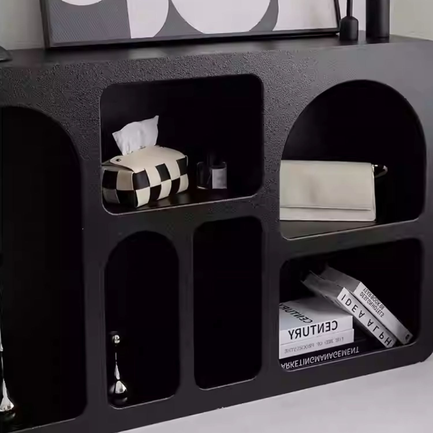 PREVENTA - Aparador Organizador Geométrico Bogen Negro Mediano