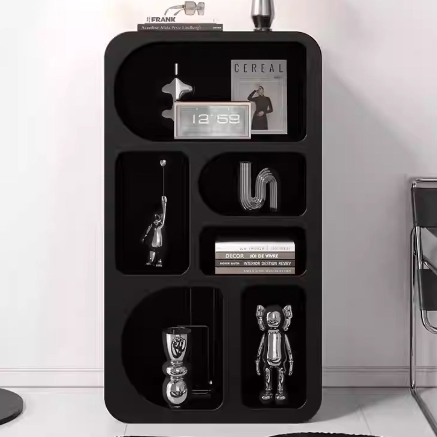 Aparador Organizador Geométrico Bogen Negro Mediano