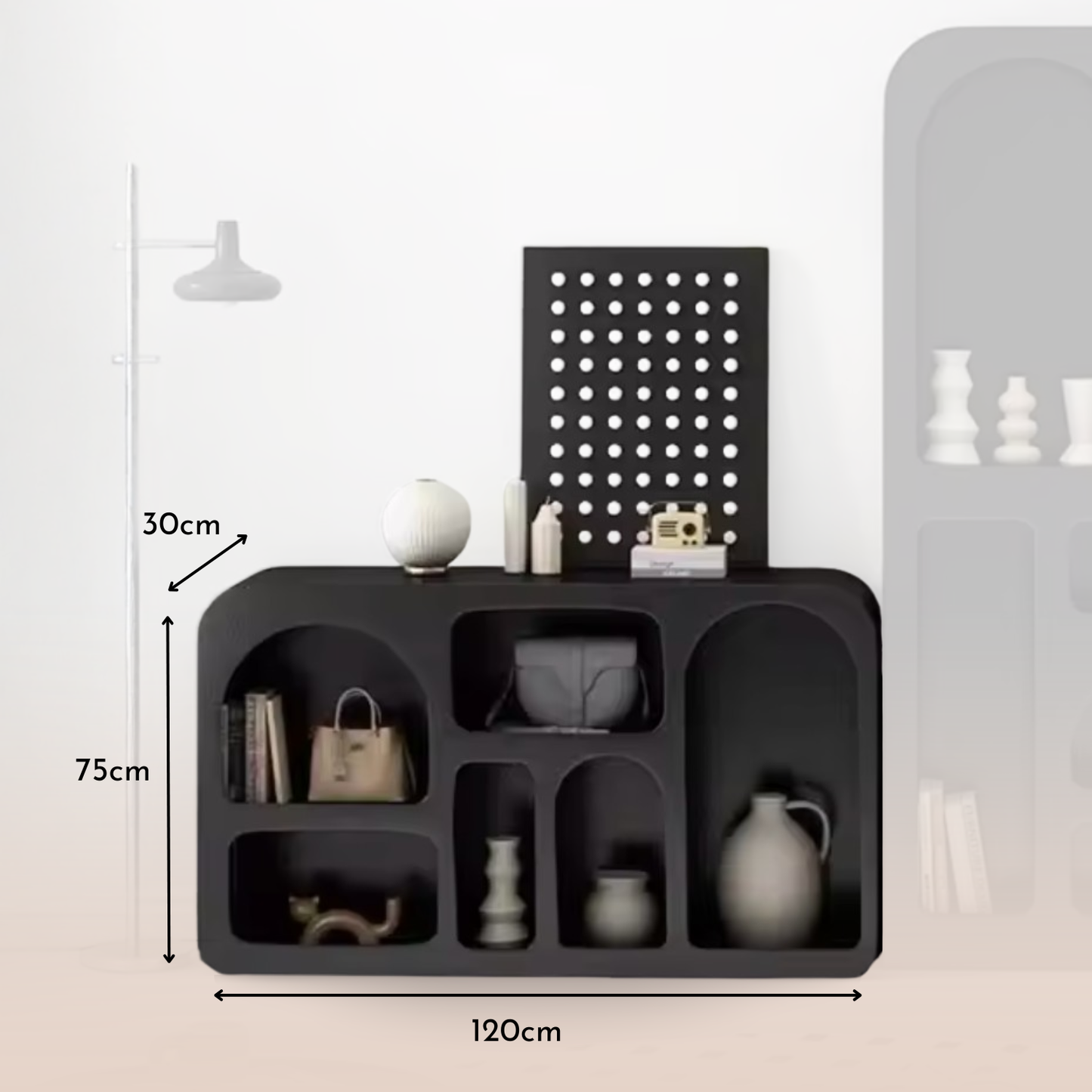 PREVENTA - Aparador Organizador Geométrico Bogen Negro Mediano