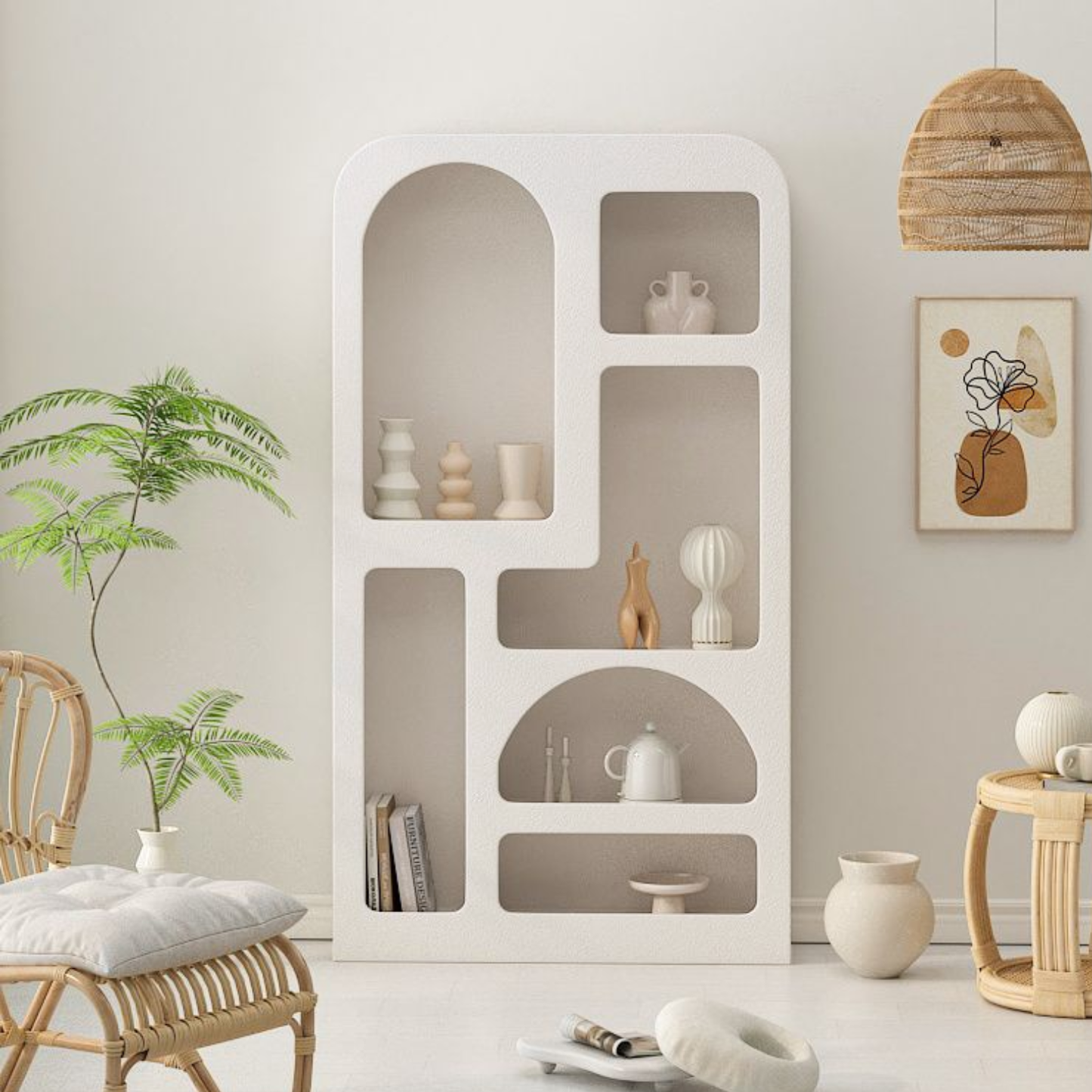 PREVENTA - Estante Organizador Geométrico Bogen Marfil Grande