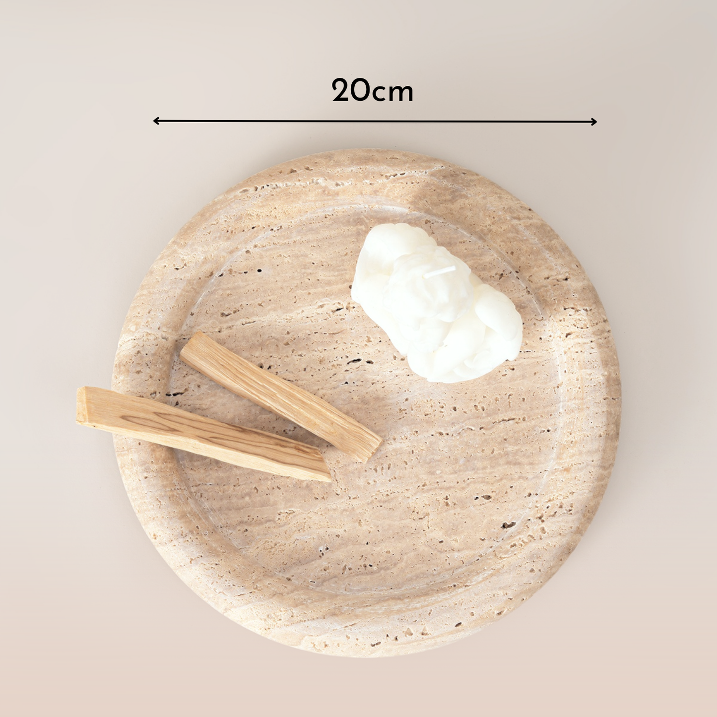 PREVENTA - Bandeja Redonda de Piedra Ambar Travertino