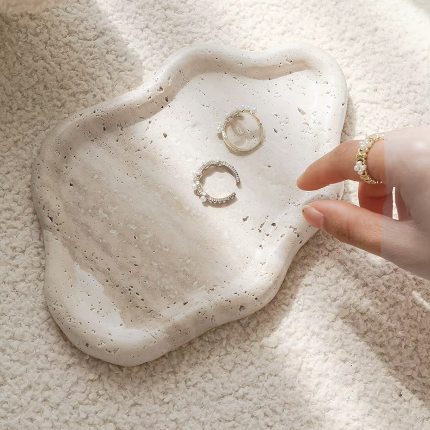 PREVENTA - Bandeja de Piedra Irregular Cloud Travertino