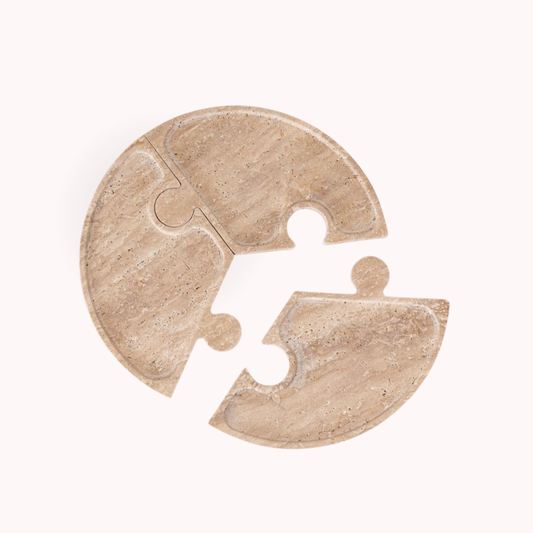PREVENTA - Bandeja de Piedra Puzzle Travertino Deco y Aperitivos