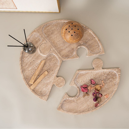 PREVENTA - Bandeja de Piedra Puzzle Travertino Deco y Aperitivos