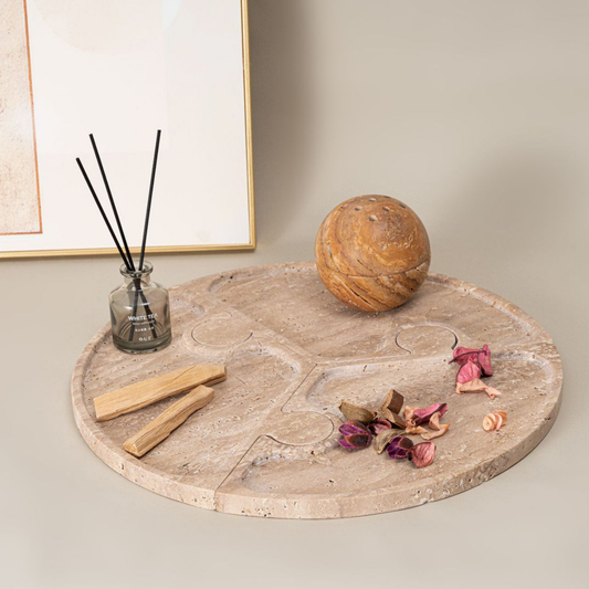 PREVENTA - Bandeja de Piedra Puzzle Travertino Deco y Aperitivos