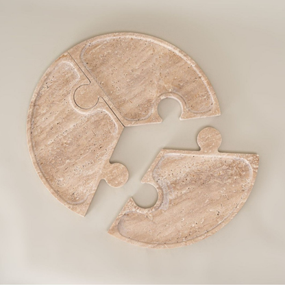 PREVENTA - Bandeja de Piedra Puzzle Travertino Deco y Aperitivos