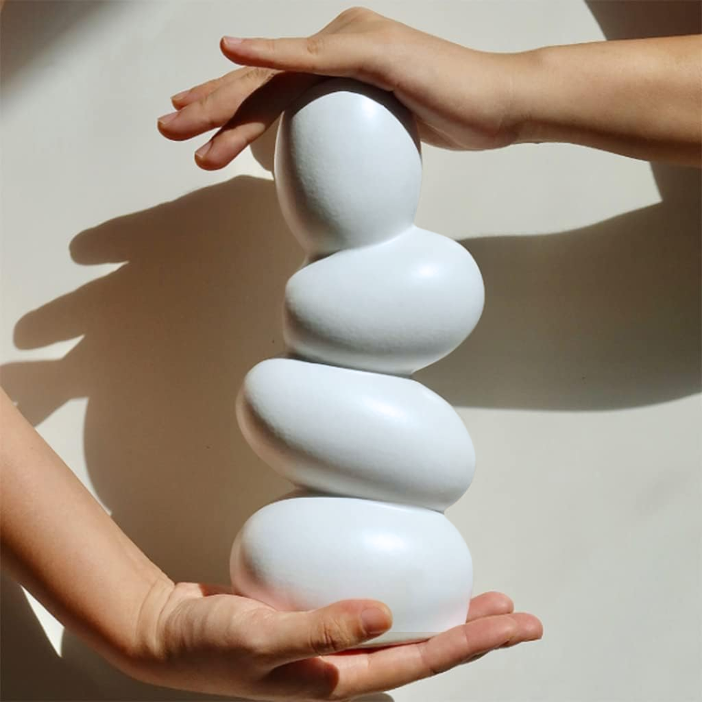 PREVENTA - Florero Cerámica Centro de Mesa Blanco Stones