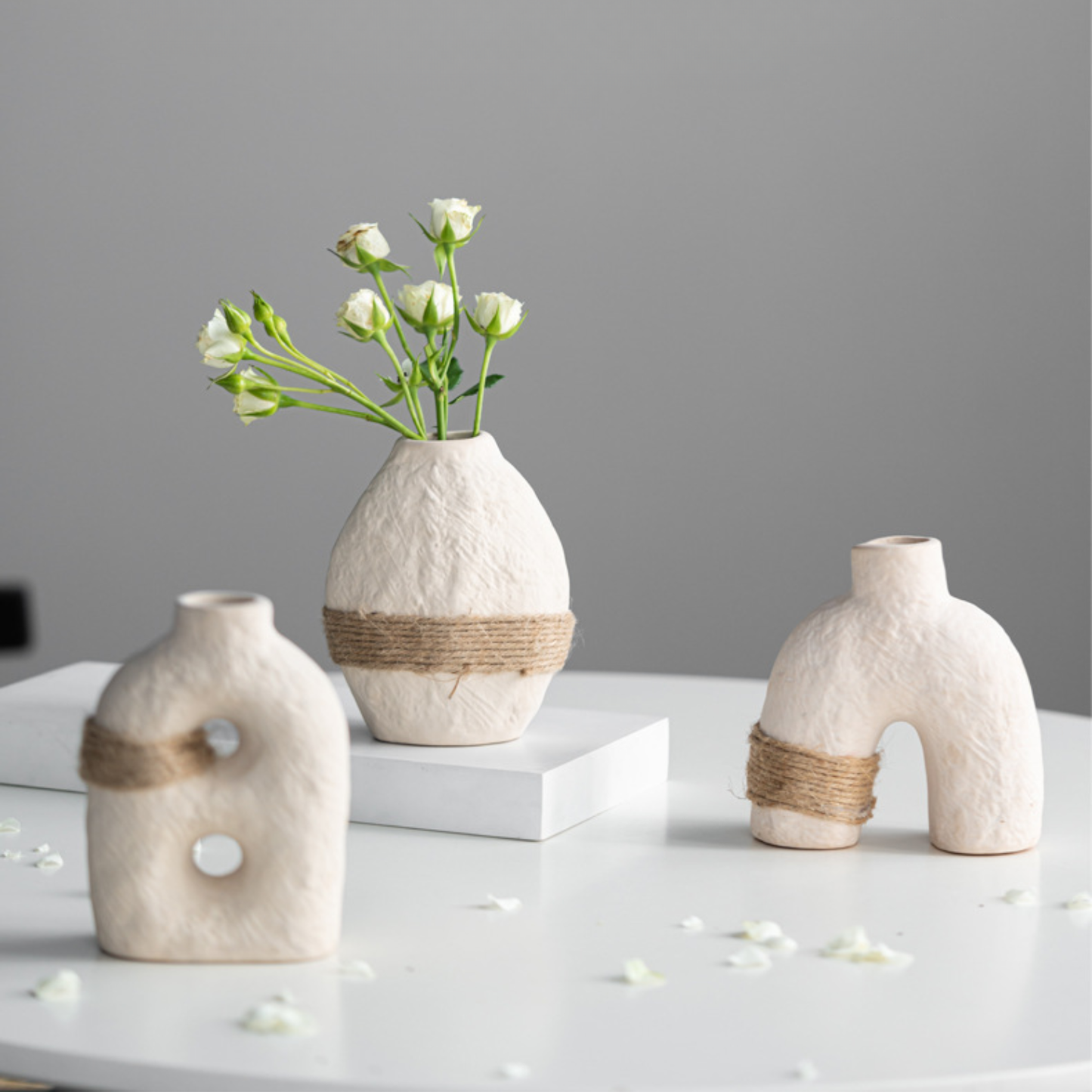 PREVENTA - Set 3 Floreros Cerámica Eco Terra