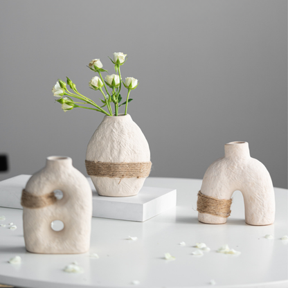 PREVENTA - Set 3 Floreros Cerámica Eco Terra