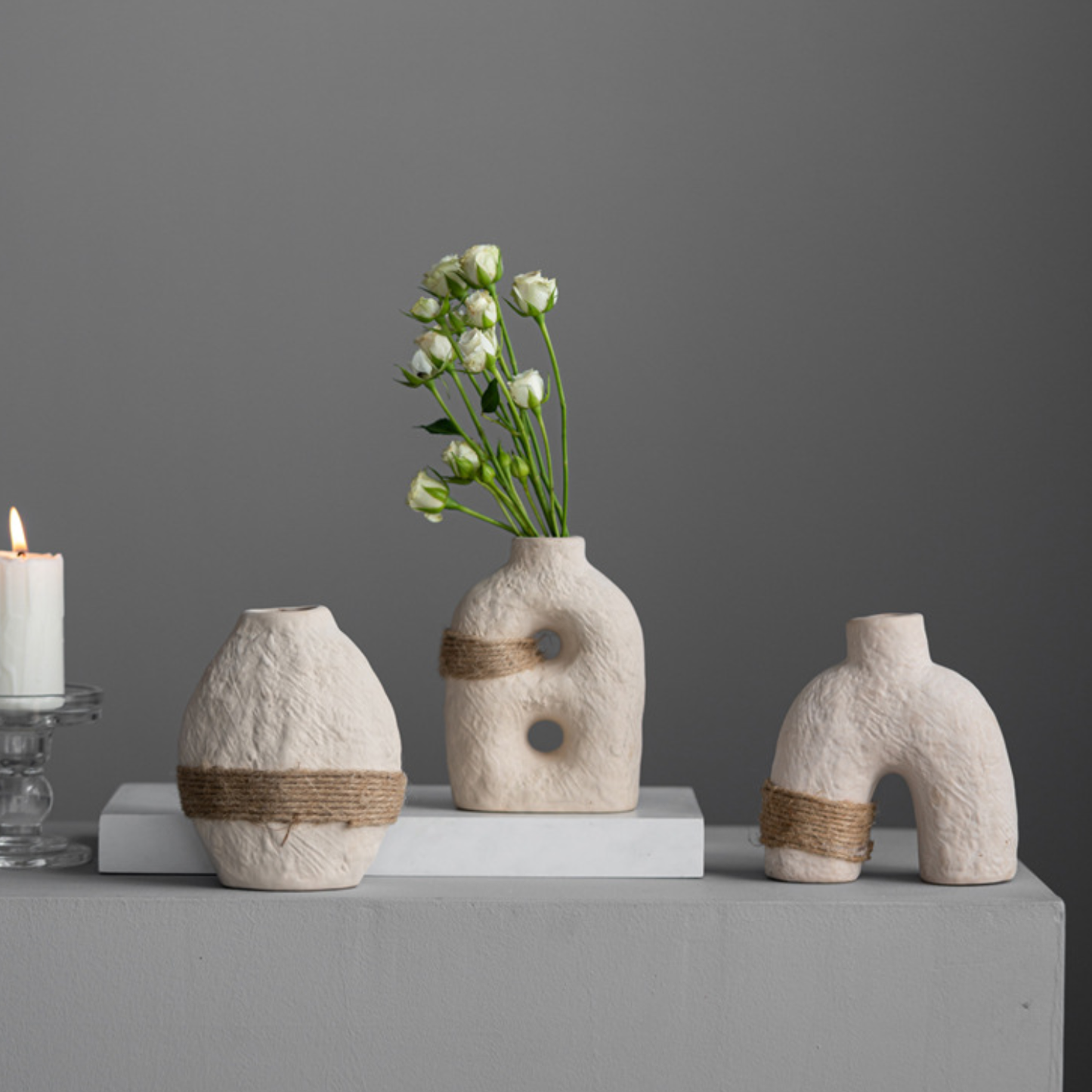 PREVENTA - Set 3 Floreros Cerámica Eco Terra