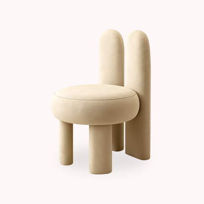 Silla Taburete Tocador de Terciopelo Blanco