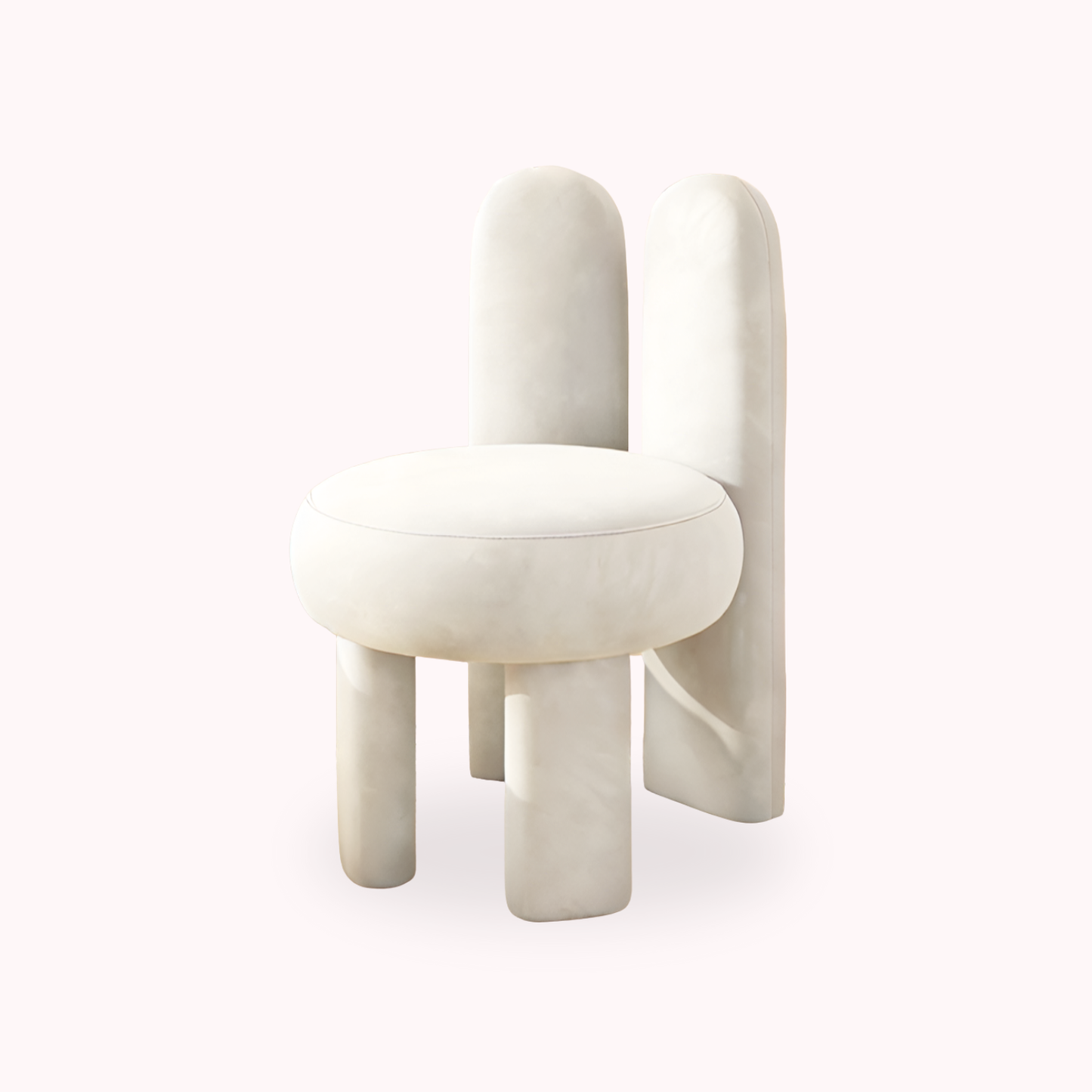 PREVENTA - Silla Taburete Tocador de Terciopelo Blanco