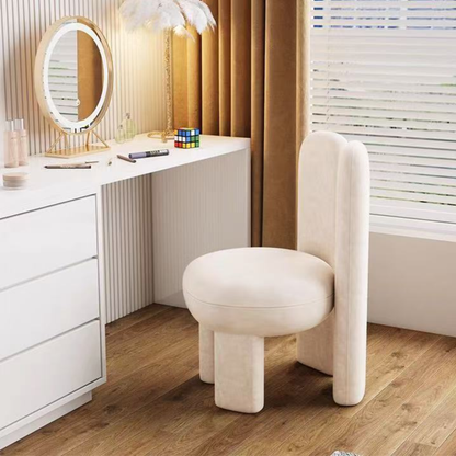 PREVENTA - Silla Taburete Tocador de Terciopelo Blanco