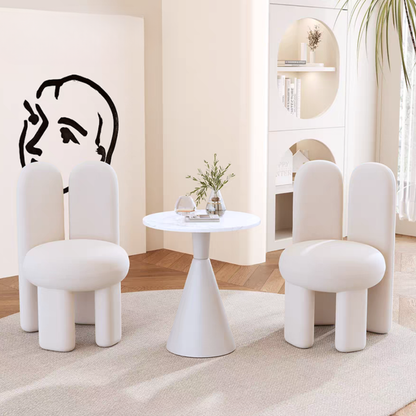 PREVENTA - Silla Taburete Tocador de Terciopelo Blanco