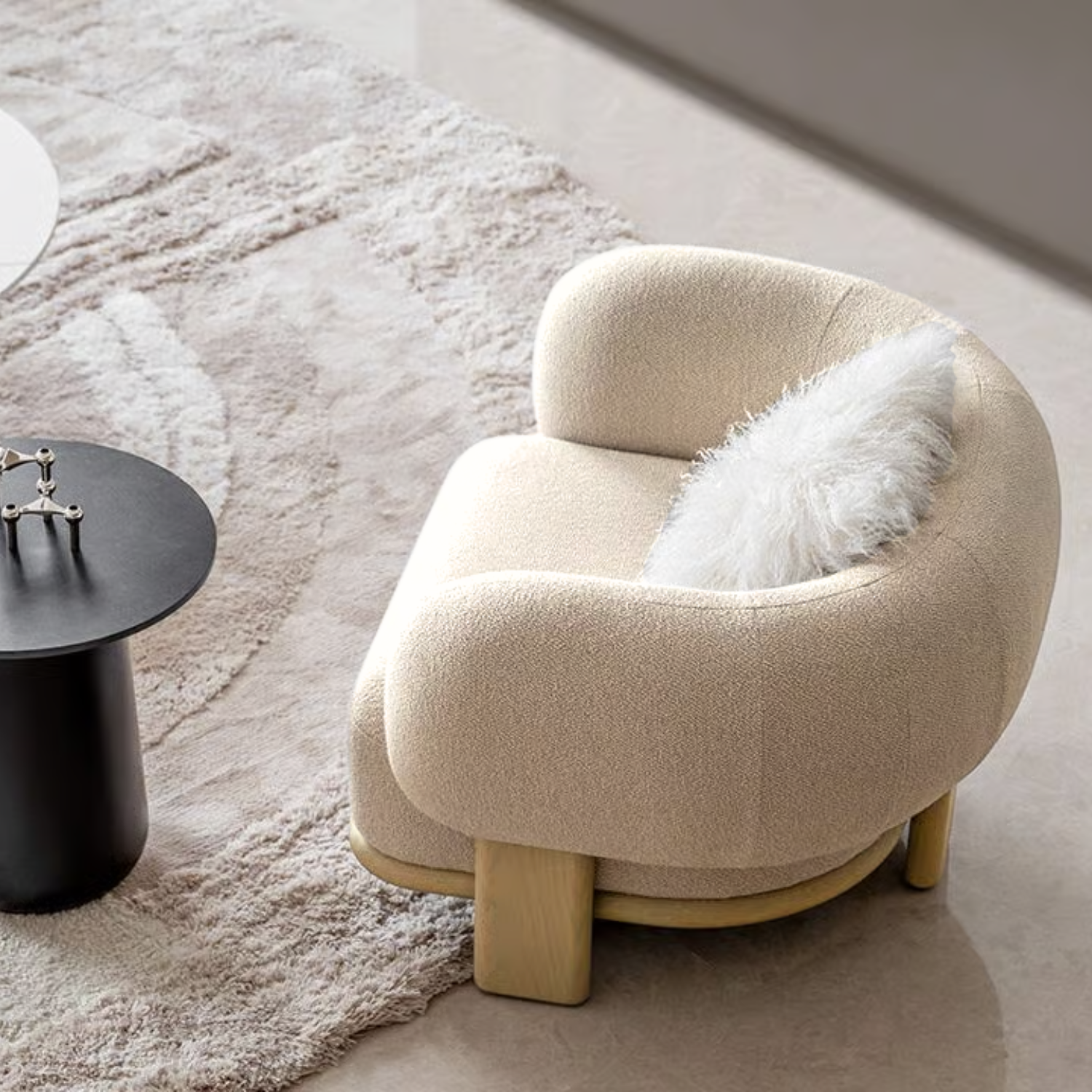 Sofá Poltrona Sessel Sherpa Crema