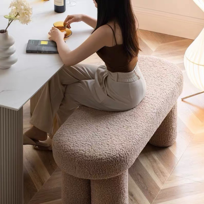 Taburete Estilo Banqueta Sherpa Mocha Creme