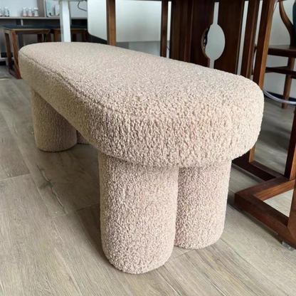 Taburete Estilo Banqueta Sherpa Mocha Creme