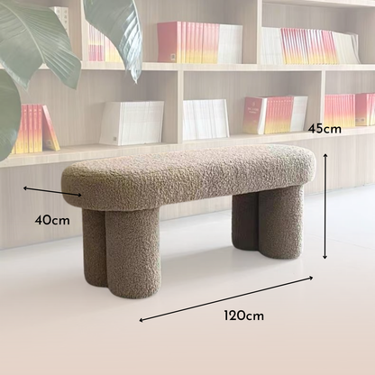 Taburete Estilo Banqueta Sherpa Mocha Creme