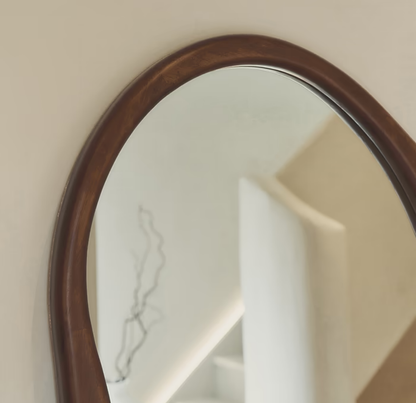 Espejo Asimetrico Cuerpo Entero Madera Color Cacao 180X80cm