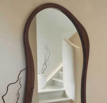 PREVENTA - Espejo Asimetrico Cuerpo Entero Madera Color Cacao 180X80cm