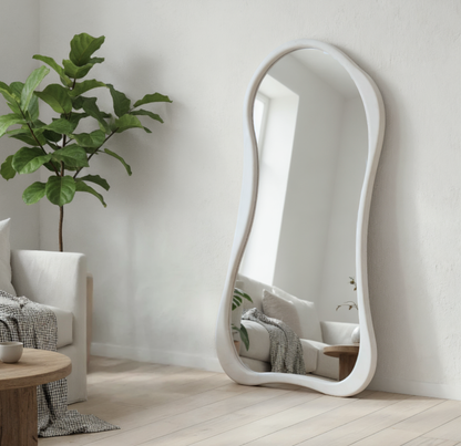 PREVENTA - Espejo Asimetrico Cuerpo Entero Madera Blanco 180X80cm
