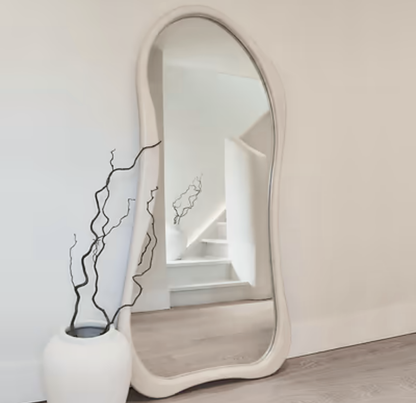 Espejo Asimetrico Cuerpo Entero Madera Blanco 180X80cm
