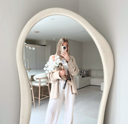 PREVENTA - Espejo Asimetrico Cuerpo Entero Madera Blanco 180X80cm