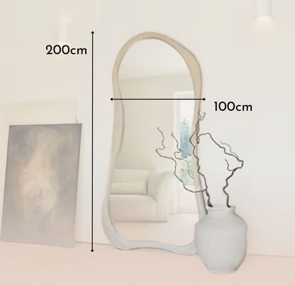 PREVENTA - Espejo Asimetrico Cuerpo Entero Madera Blanco 200X100cm