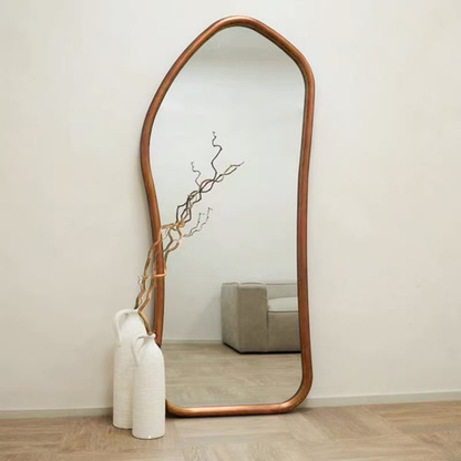 PREVENTA - Espejo Irregular Cuerpo Entero Madera Color Roble 180x80cm