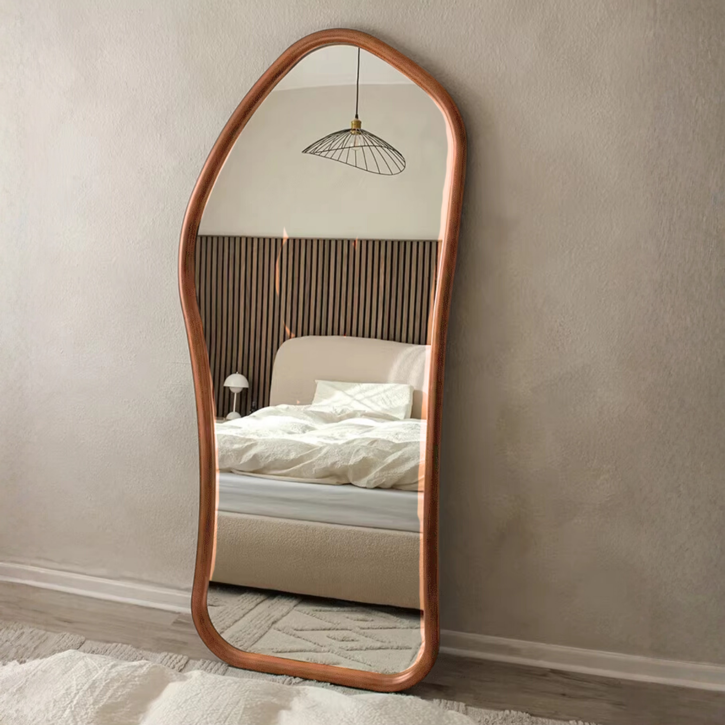 PREVENTA - Espejo Irregular Cuerpo Entero Madera Color Roble 180x80cm