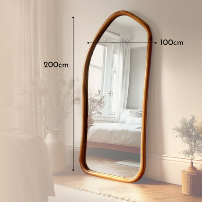 PREVENTA - Espejo Irregular Cuerpo Entero Madera Color Roble 200x100cm