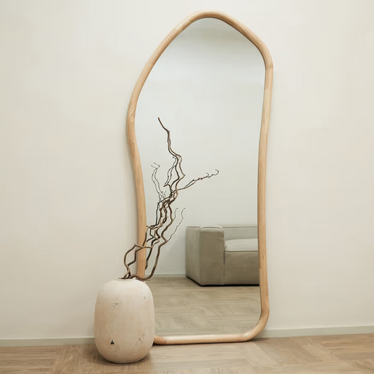 PREVENTA - Espejo Irregular Cuerpo Entero Madera Color Abedul 180x80cm
