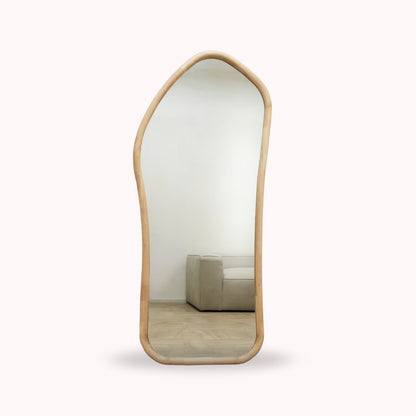 Espejo Irregular Cuerpo Entero Madera Color Abedul 200x100cm