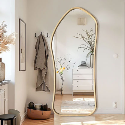 Espejo Irregular Cuerpo Entero Madera Color Abedul 200x100cm