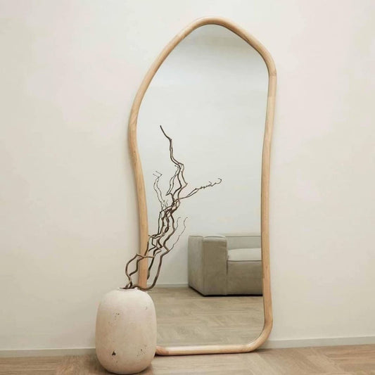 Espejo Irregular Cuerpo Entero Madera Color Abedul 200x100cm