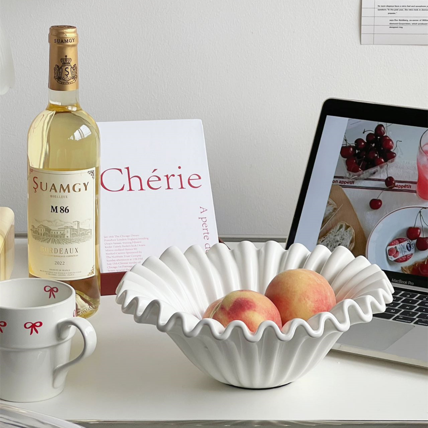 PREVENTA - Fuente estilo Frutero Cerámica Shell Blanco