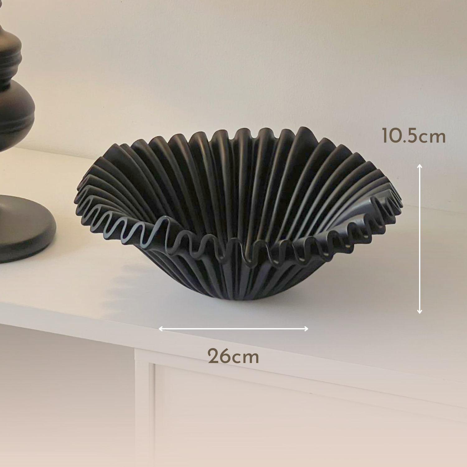 Fuente estilo Frutero Cerámica Shell Negro