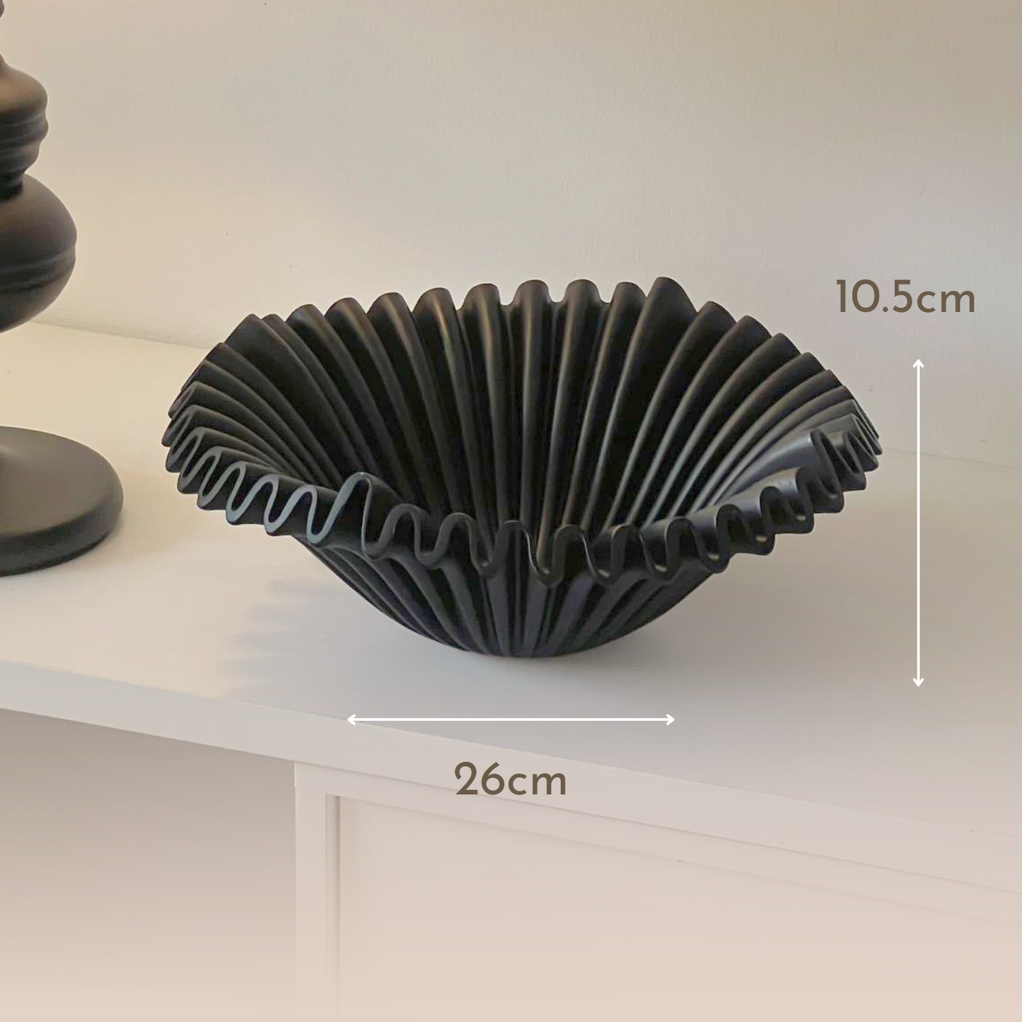 PREVENTA - Fuente estilo Frutero Cerámica Shell Negro