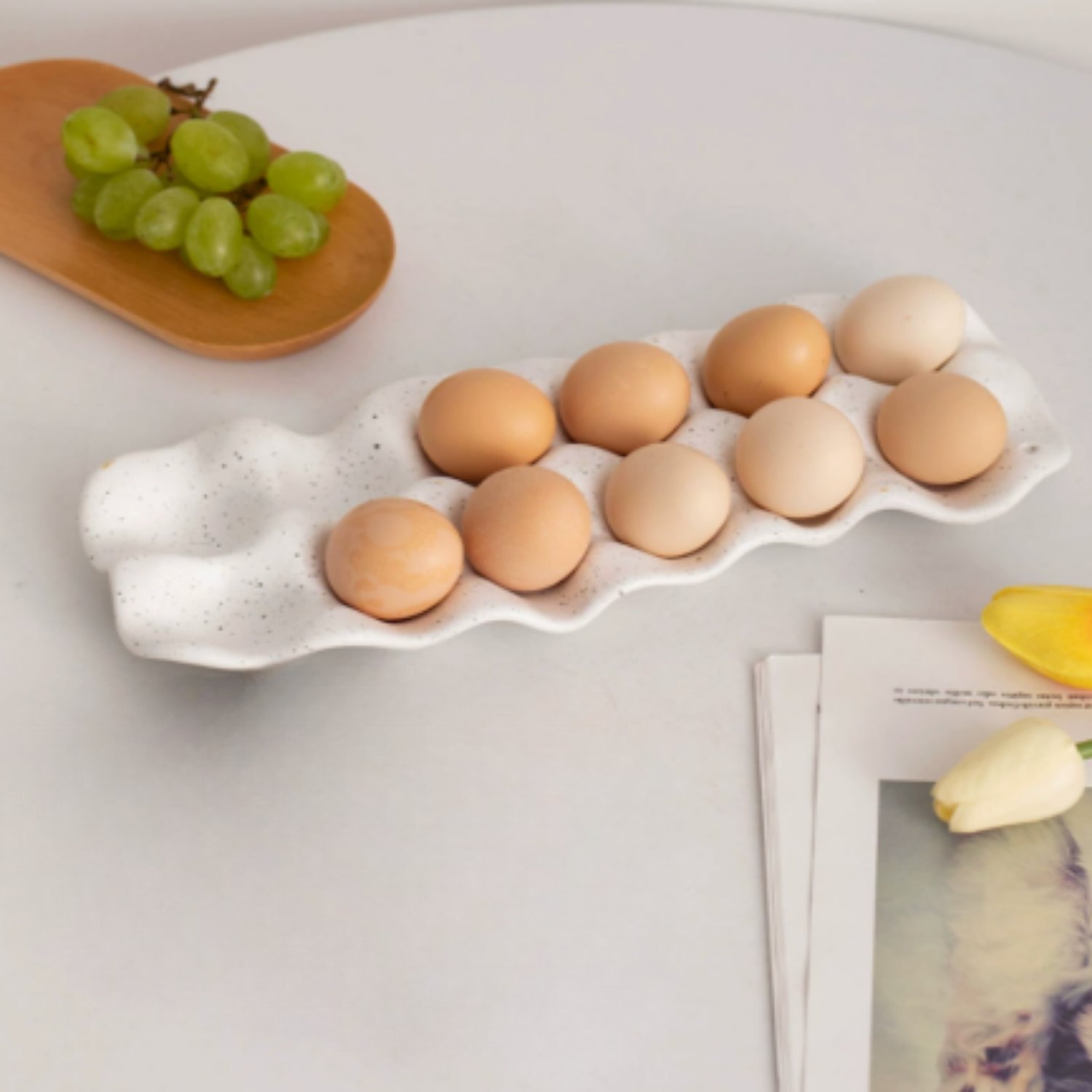 Huevera de Cerámica Minimalista 12 unidades