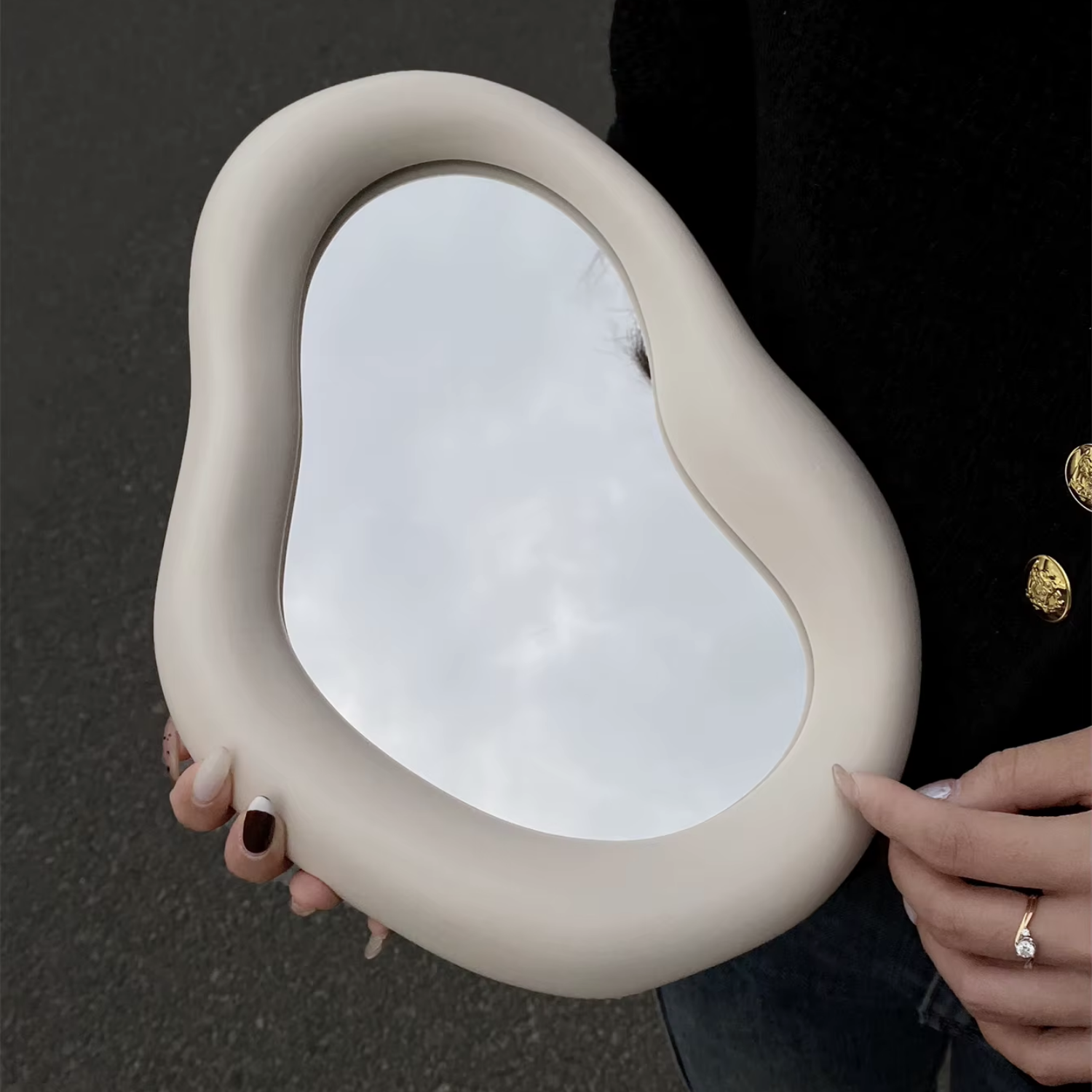 Espejo Irregular Marfil Tocador & Deco