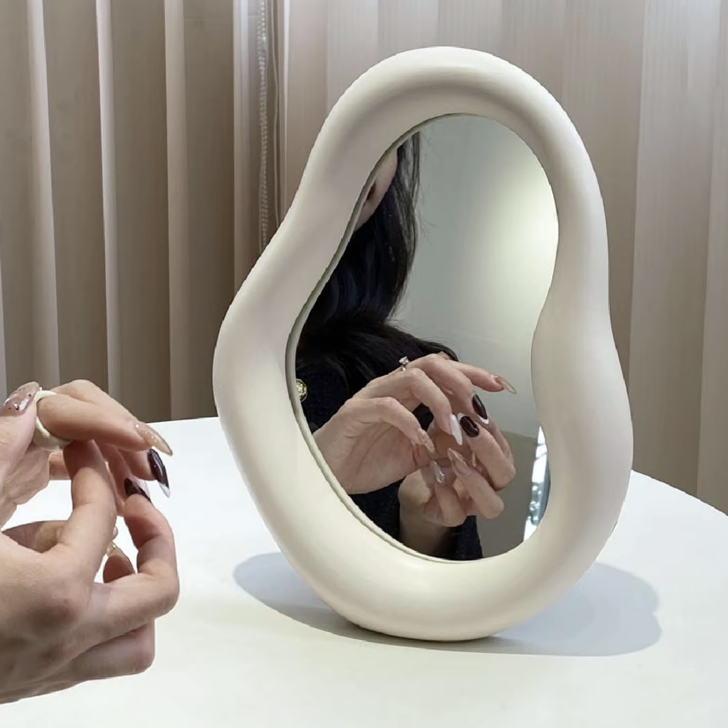 Espejo Irregular Marfil Tocador & Deco